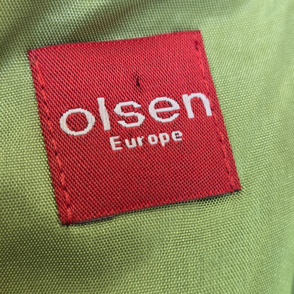 Olsen Europe‎ Wool Mini Pencil Skirt Lined Slit Zipper Green Retro MCM Mod US 2 - Picture 3 of 11